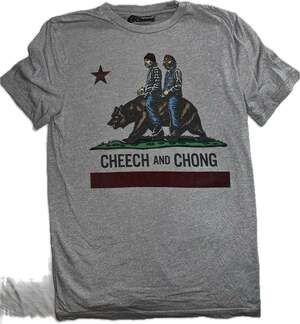 Cheech & Chong Graphic T-Shirt Size M Gray California Bear